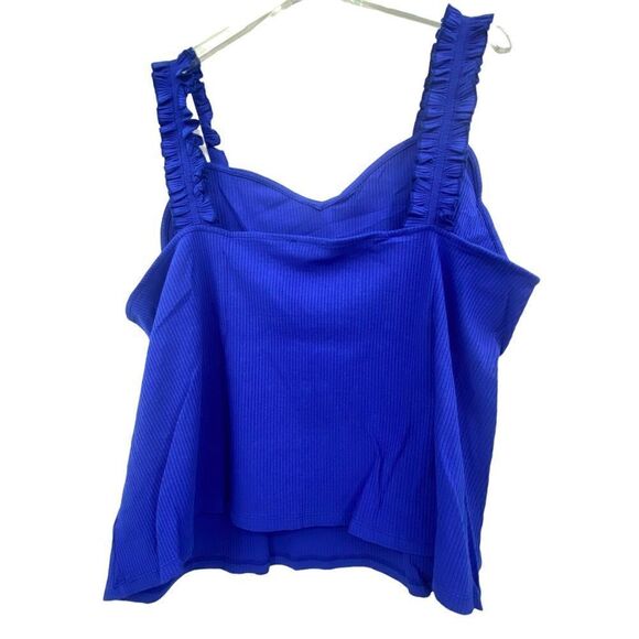 NWT Women’s Sugarlips blue Ruffle Strap Knit Tank Size 3X - Picture 4 of 7